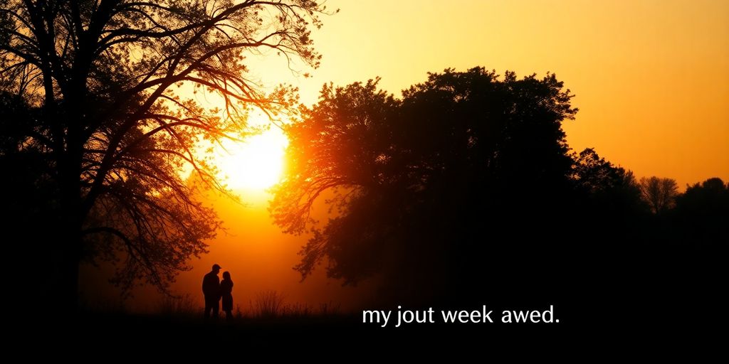 Silhouettes of a couple in a tranquil outdoor setting.