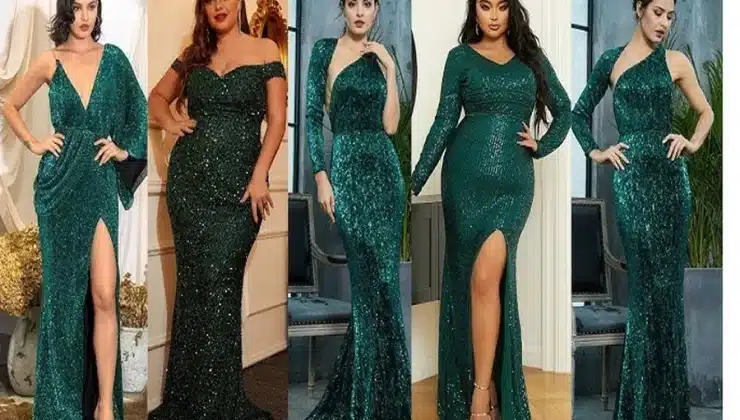 Green Sequin Plus Size Dress